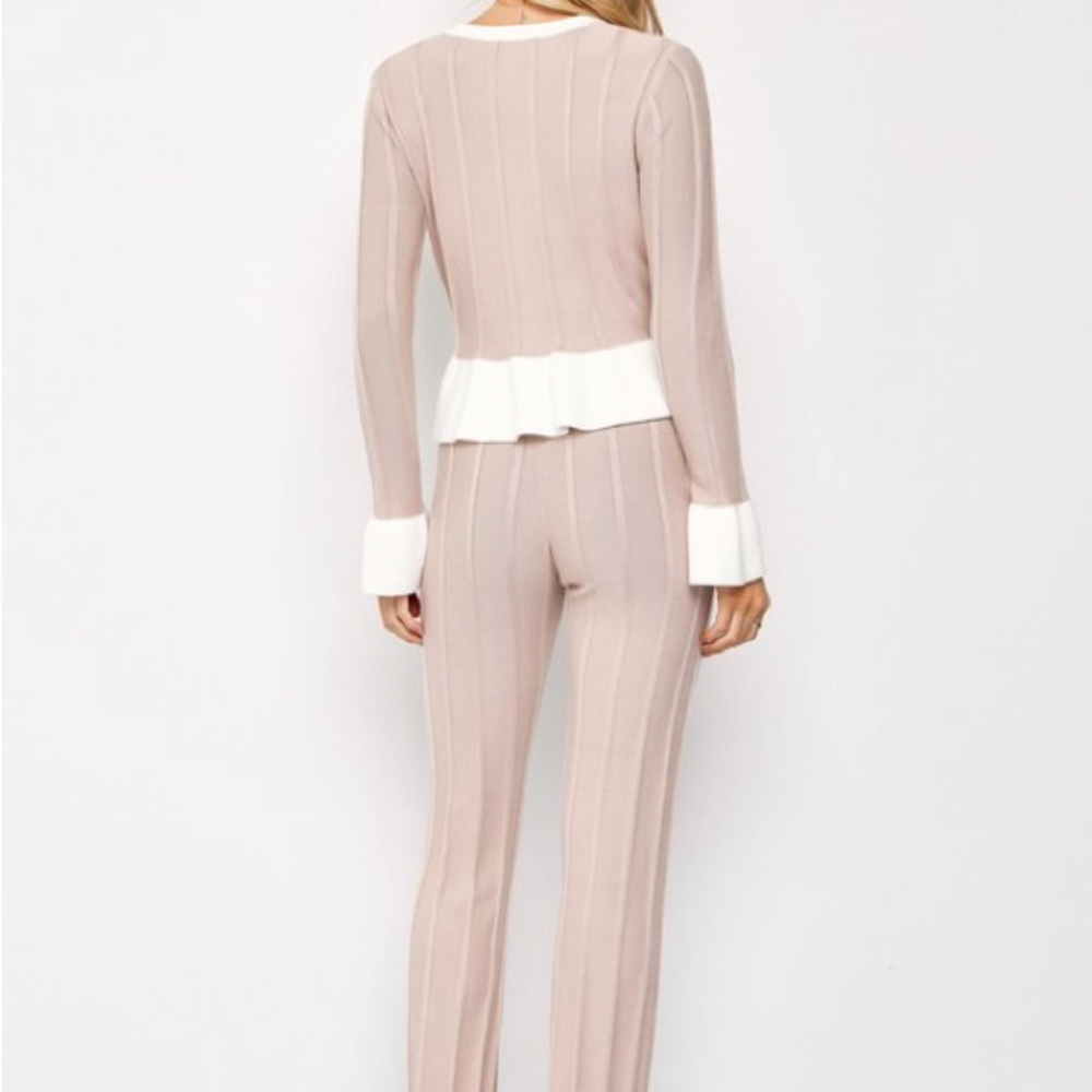 NWOT Rivir Rib Knit Ruffle Trim Cardigan and Pants Set - Picture 6 of 6